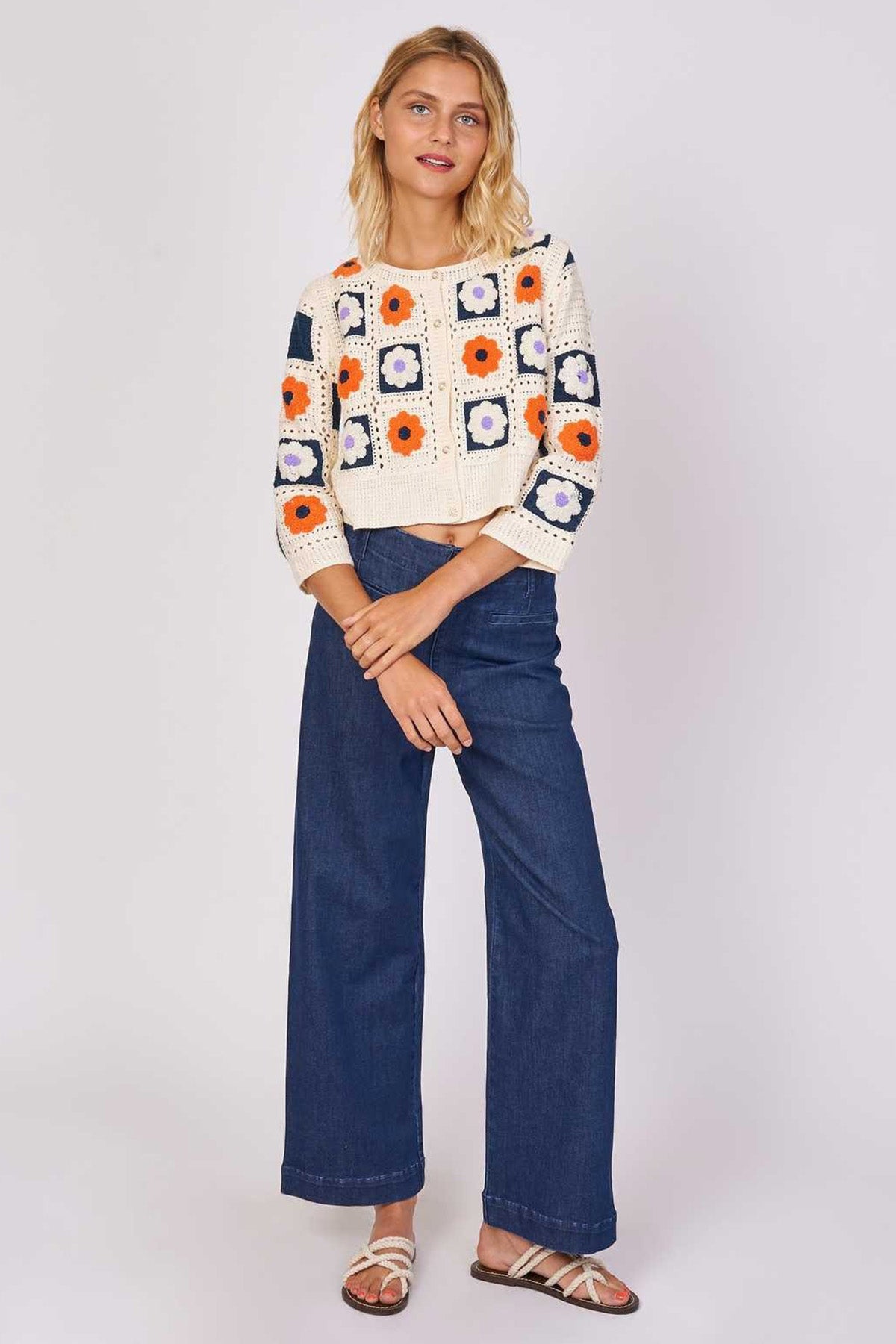 Rene Derhy Ocarina Nakış Çiçek Desenli Triko Ceket-Libas Trendy Fashion Store