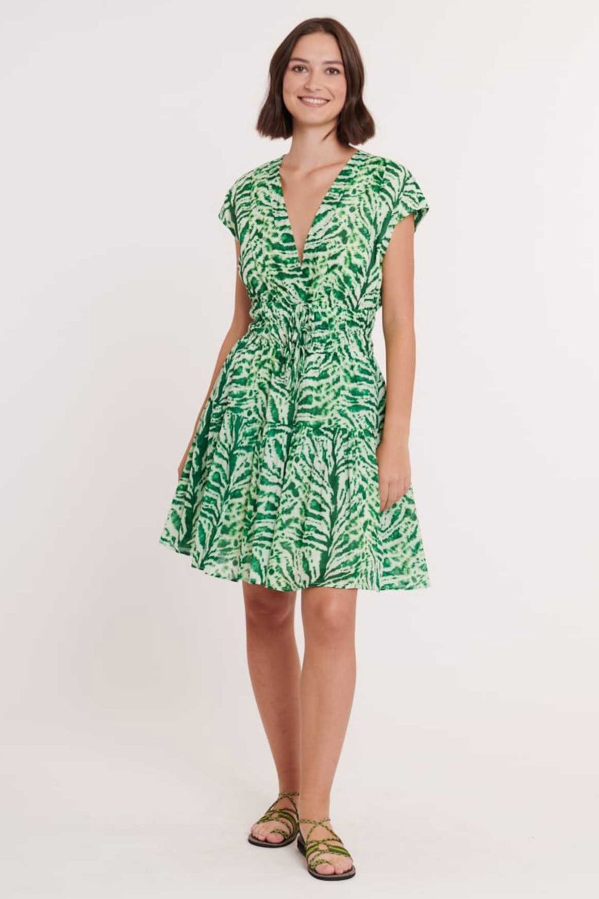 Rene Derhy Caboverde V Yaka Dizüstü Elbise-Libas Trendy Fashion Store