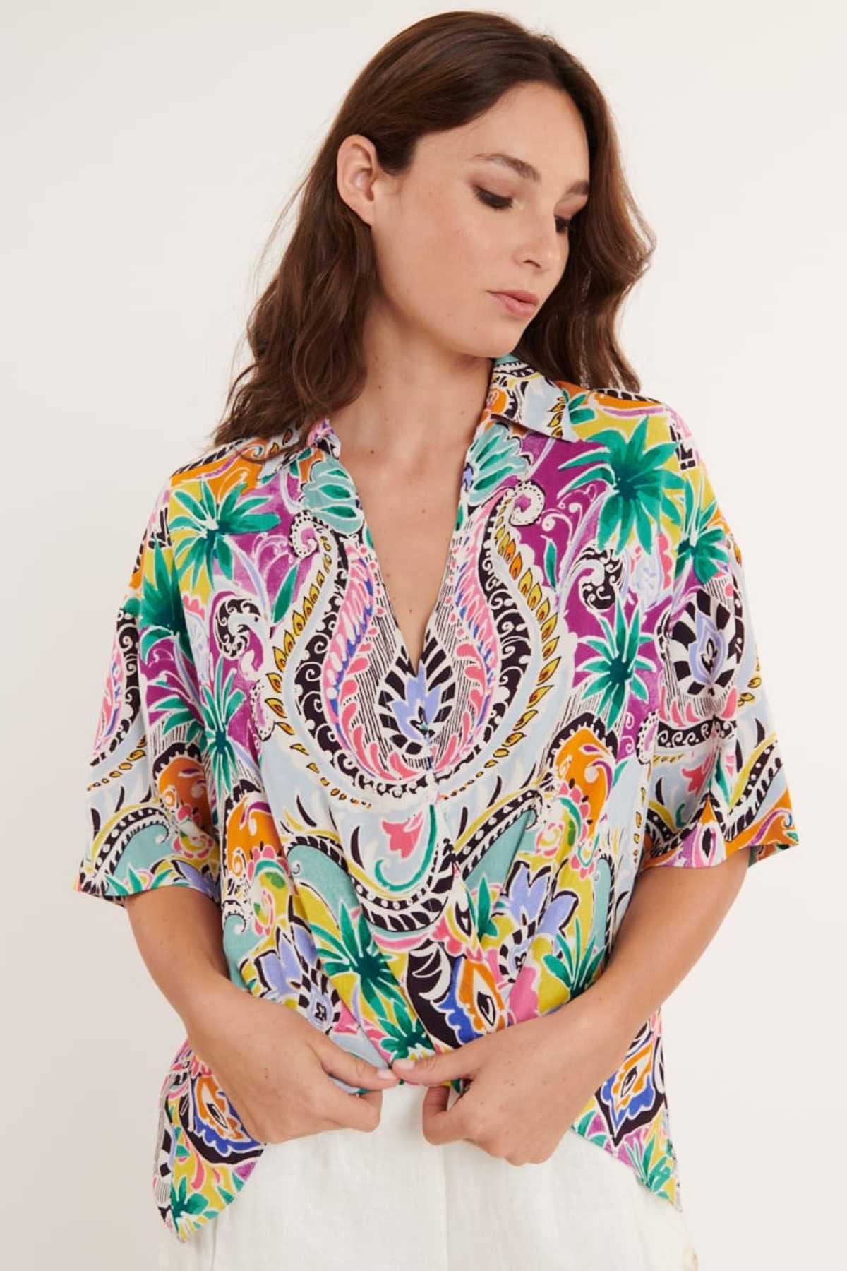 Rene Derhy Ernestine V Yaka Bluz-Libas Trendy Fashion Store