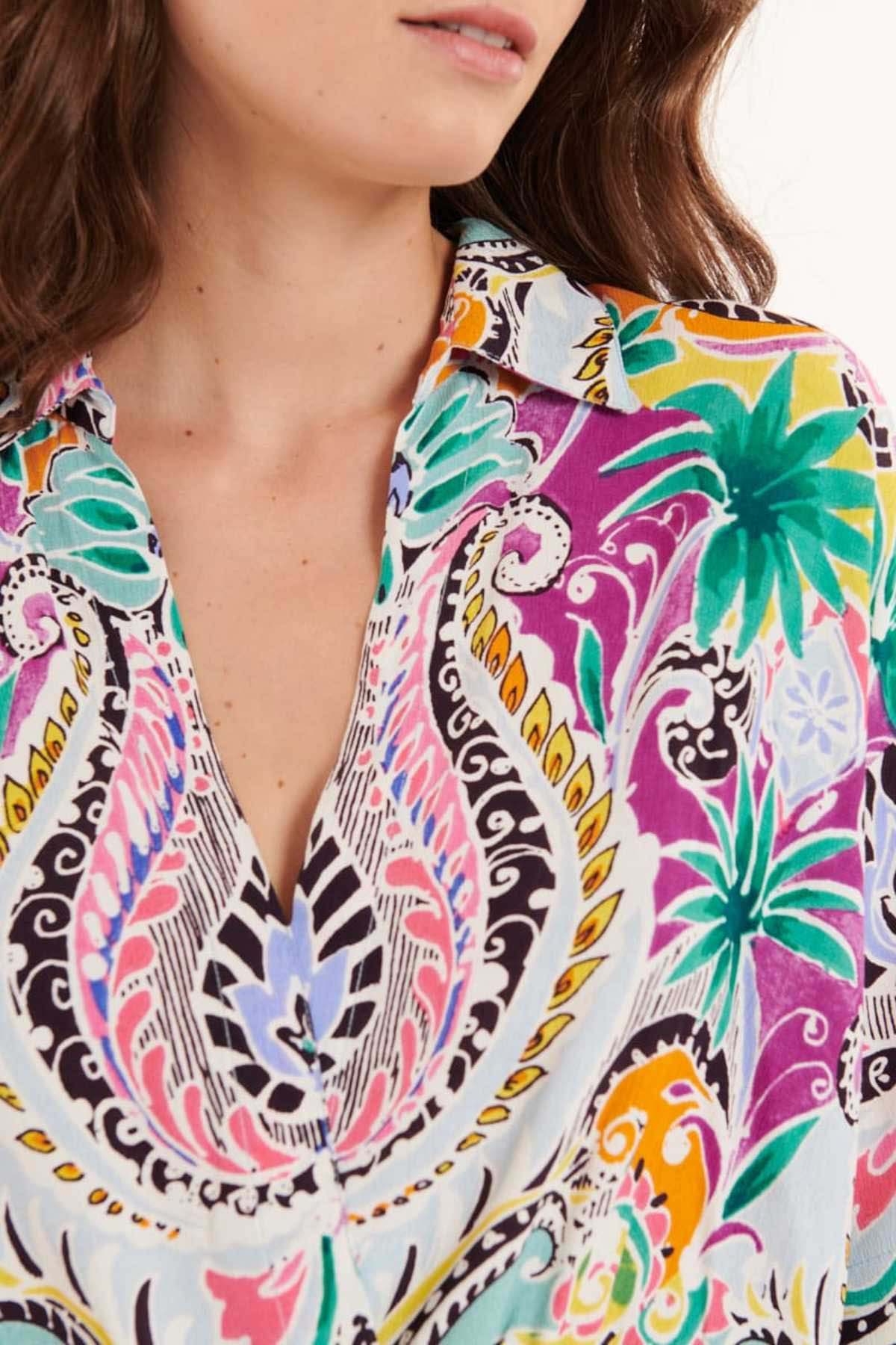 Rene Derhy Ernestine V Yaka Bluz-Libas Trendy Fashion Store