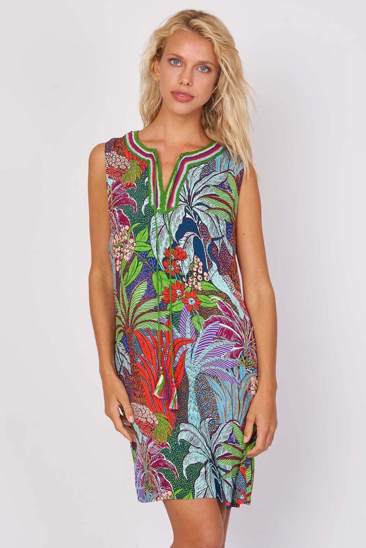 Rene Derhy Cacillo V Yaka Mini Elbise-Libas Trendy Fashion Store