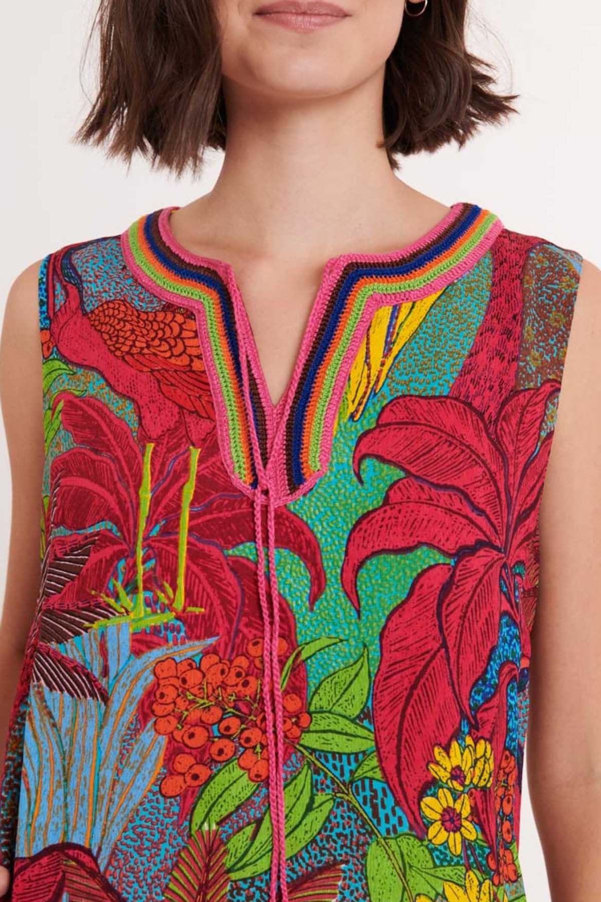 Rene Derhy Cacillo V Yaka Mini Elbise-Libas Trendy Fashion Store