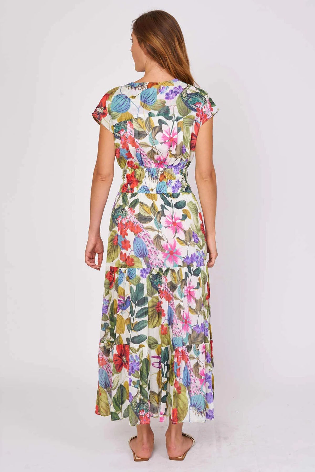 Rene Derhy Calvi V Yaka Maxi Elbise-Libas Trendy Fashion Store