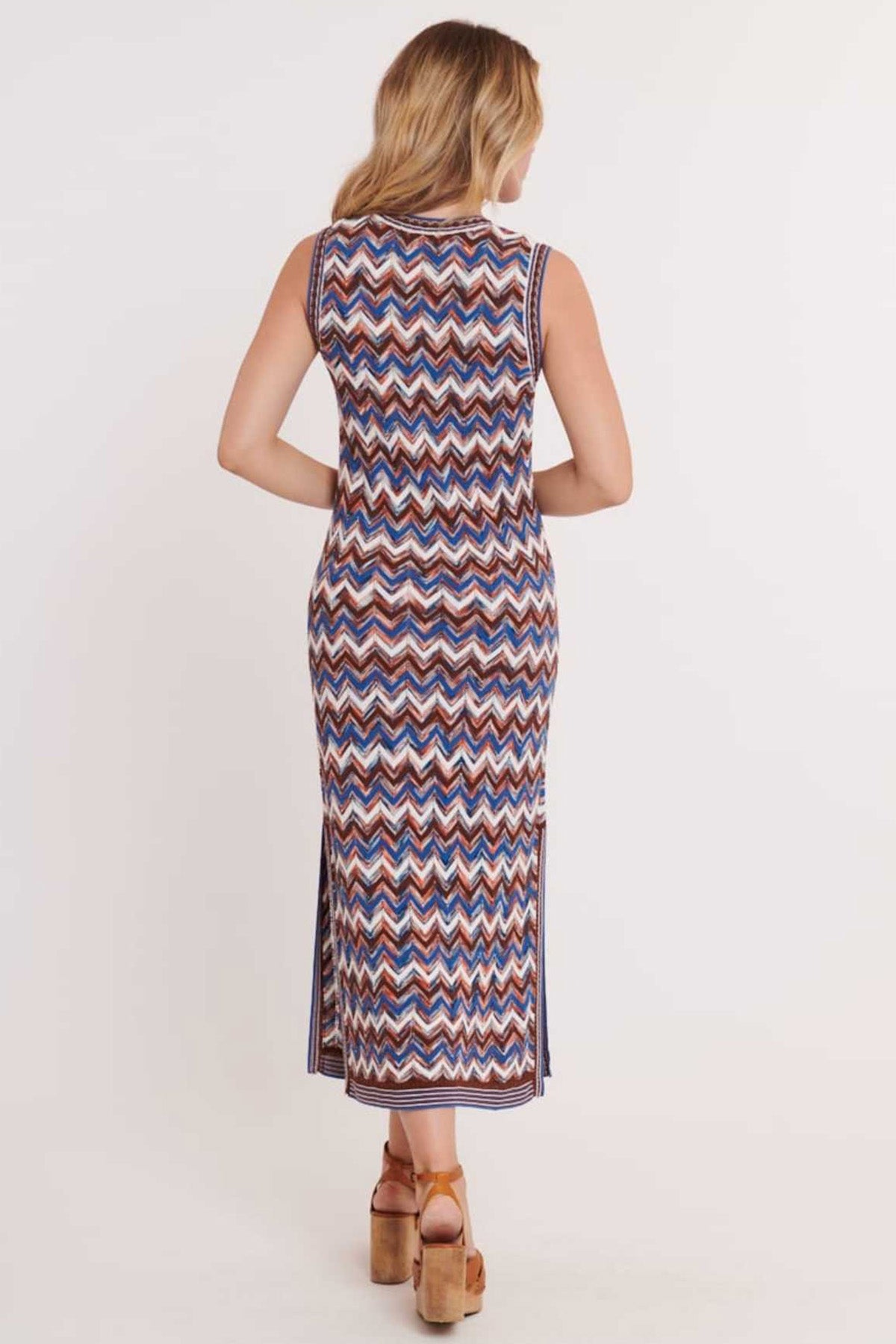 Rene Derhy Warren Renkli Örgü Midi Elbise-Libas Trendy Fashion Store