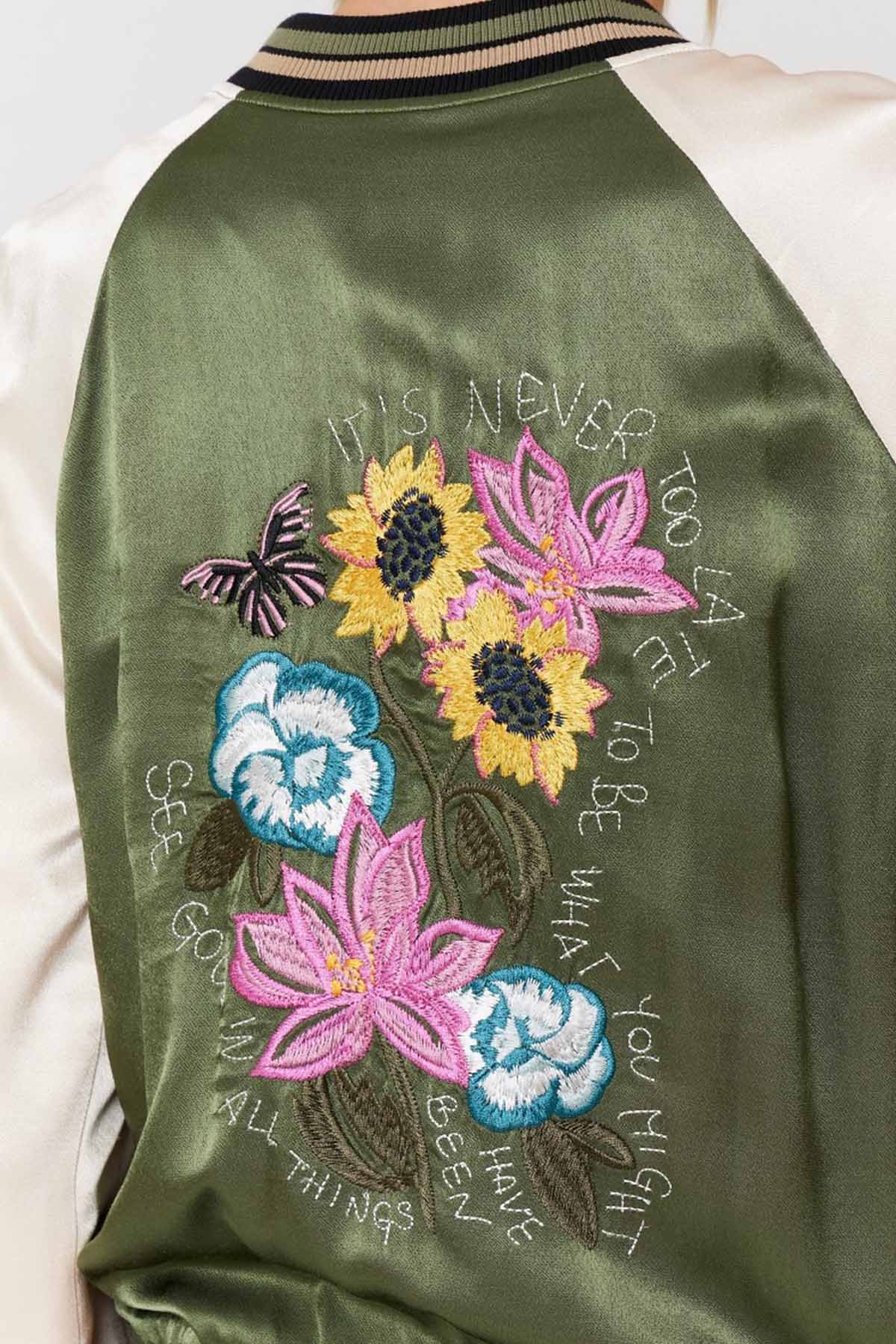 Berenice Valerian Nakış Desenli Bomber Ceket-Libas Trendy Fashion Store