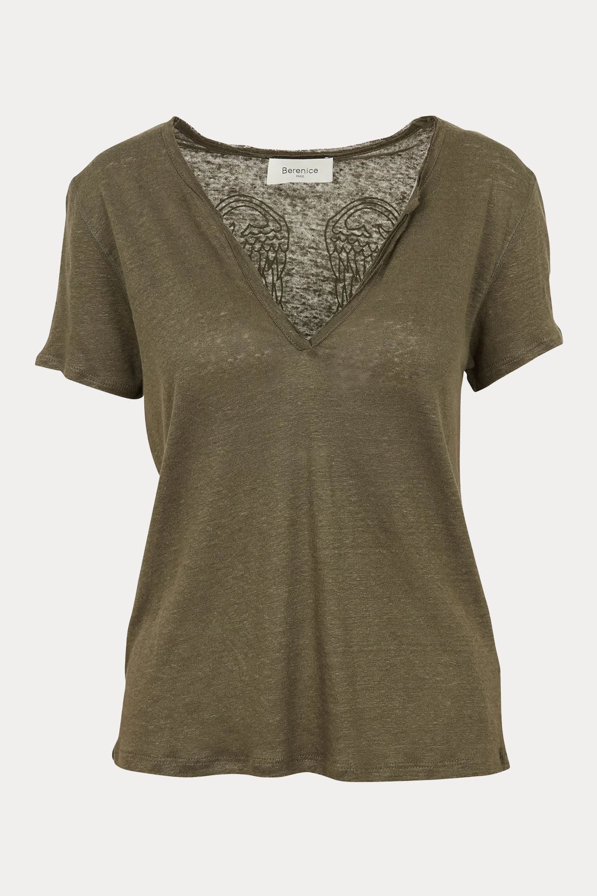 Berenice Elfywings V Yaka Keten T-shirt-Libas Trendy Fashion Store