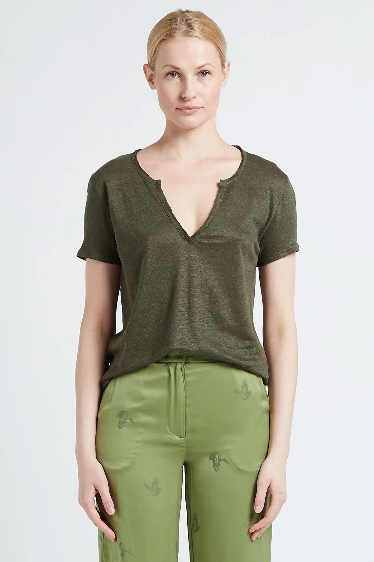 Berenice Elfywings V Yaka Keten T-shirt-Libas Trendy Fashion Store