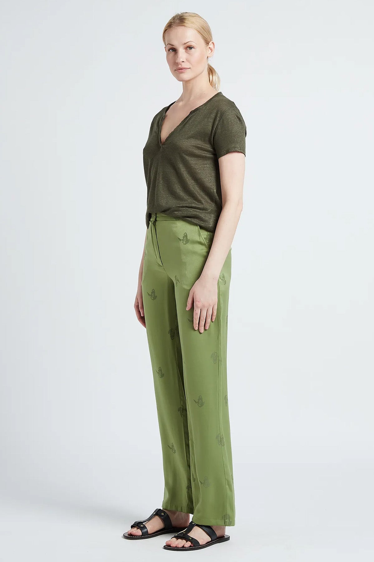 Berenice Elfywings V Yaka Keten T-shirt-Libas Trendy Fashion Store