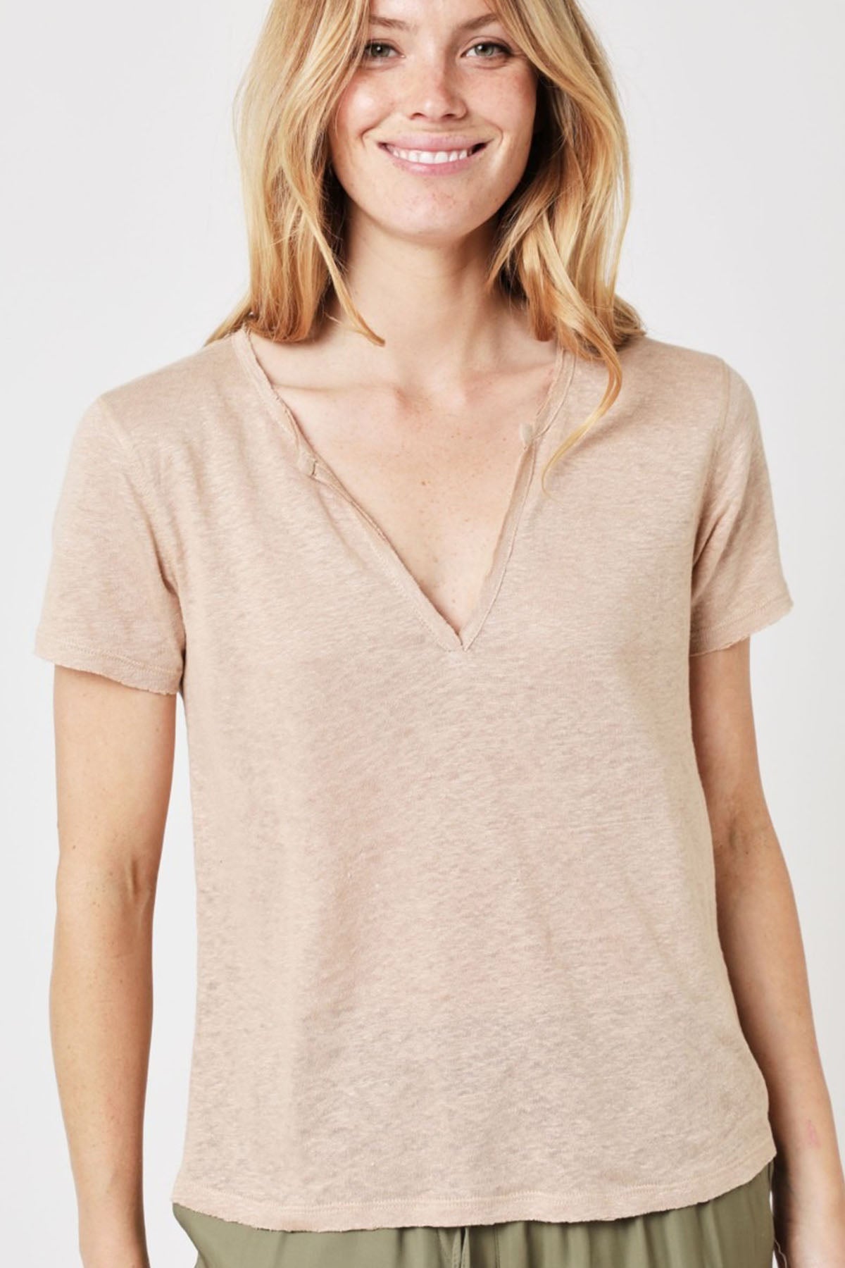 Berenice Elfywings V Yaka Keten T-shirt-Libas Trendy Fashion Store