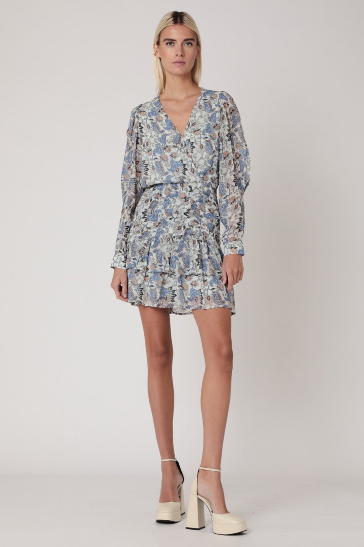 Berenice Rela V Yaka Mini Elbise-Libas Trendy Fashion Store