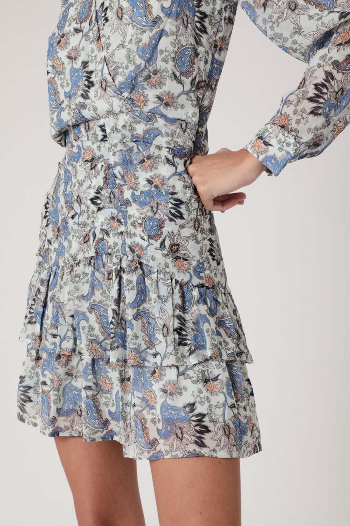 Berenice Rela V Yaka Mini Elbise-Libas Trendy Fashion Store