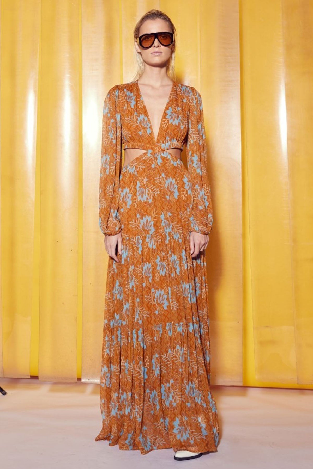 Berenice Rainbow V Yaka Maxi Elbise-Libas Trendy Fashion Store