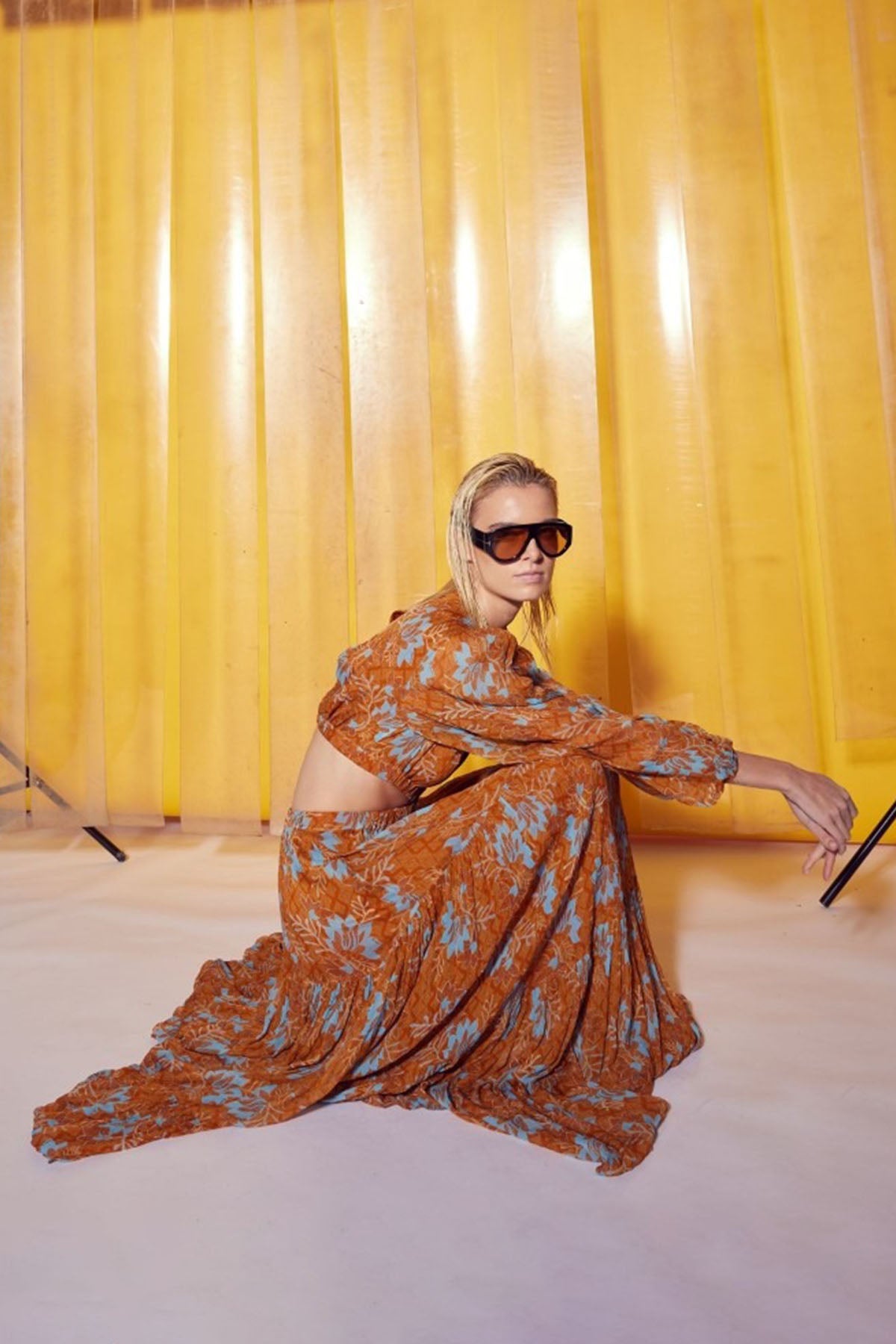 Berenice Rainbow V Yaka Maxi Elbise-Libas Trendy Fashion Store