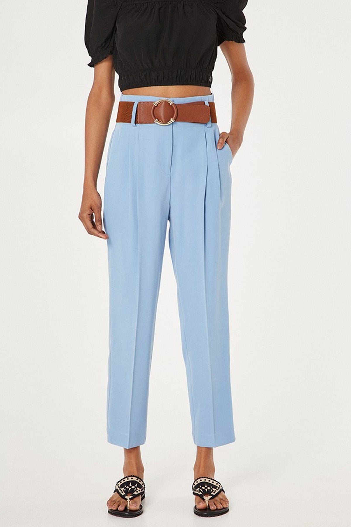 Bsb Pileli Yüksek Bel Pantolon-Libas Trendy Fashion Store