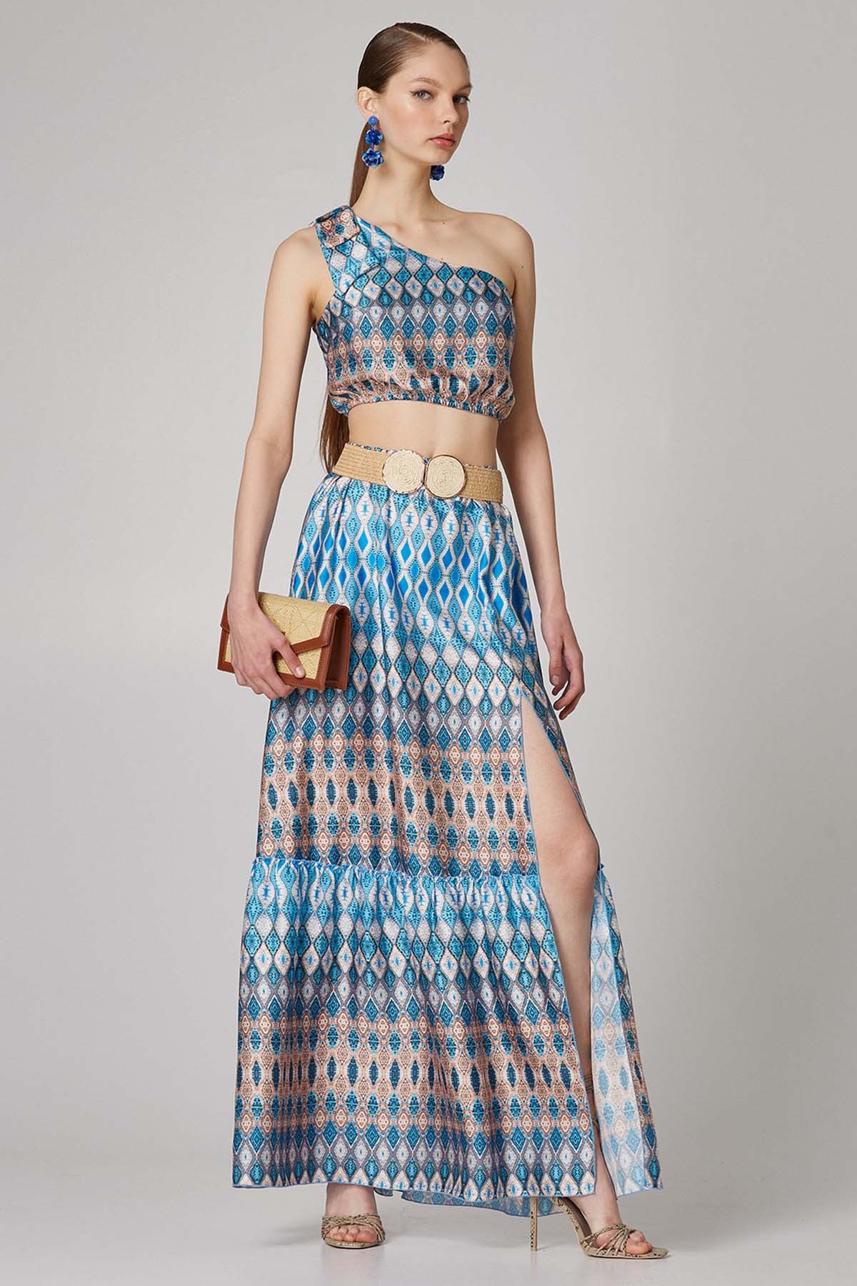 Lynne Tek Omuzlu Crop Bluz-Libas Trendy Fashion Store