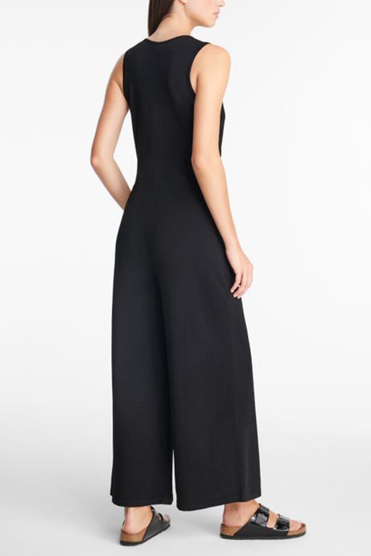 Sarah Pacini Yuvarlak Yaka Kuşaklı Tulum-Libas Trendy Fashion Store