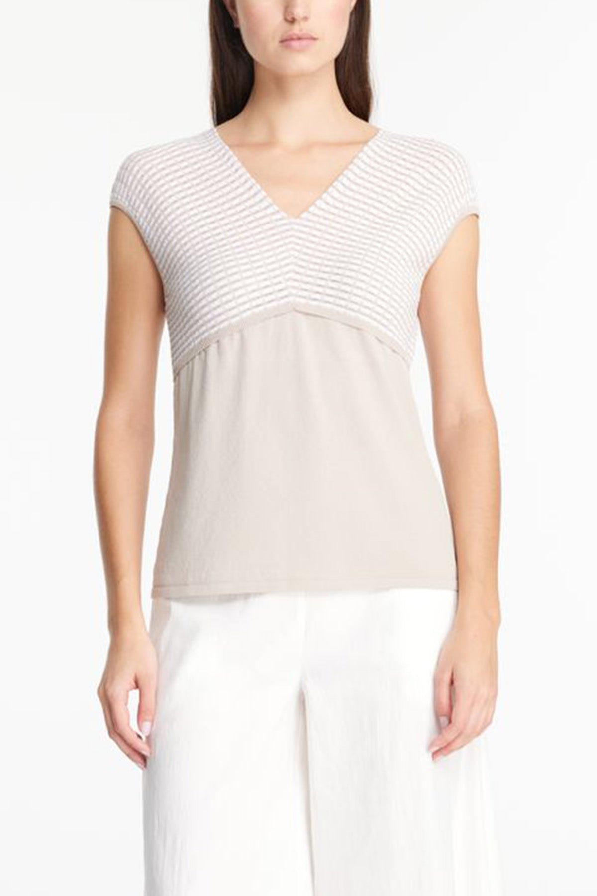 Sarah Pacini Örgü Detaylı V Yaka Bluz-Libas Trendy Fashion Store