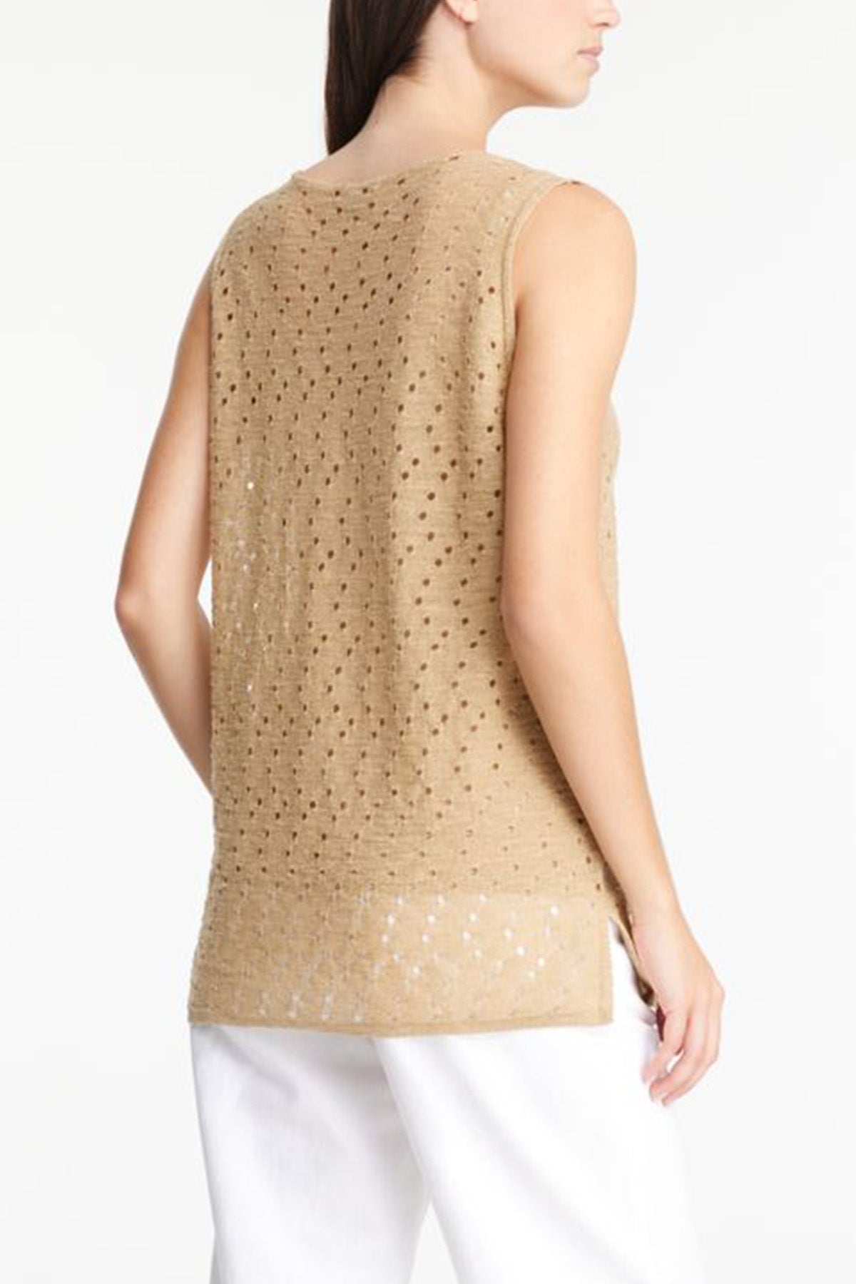 Sarah Pacini Yuvarlak Yaka Ketenli Bluz-Libas Trendy Fashion Store