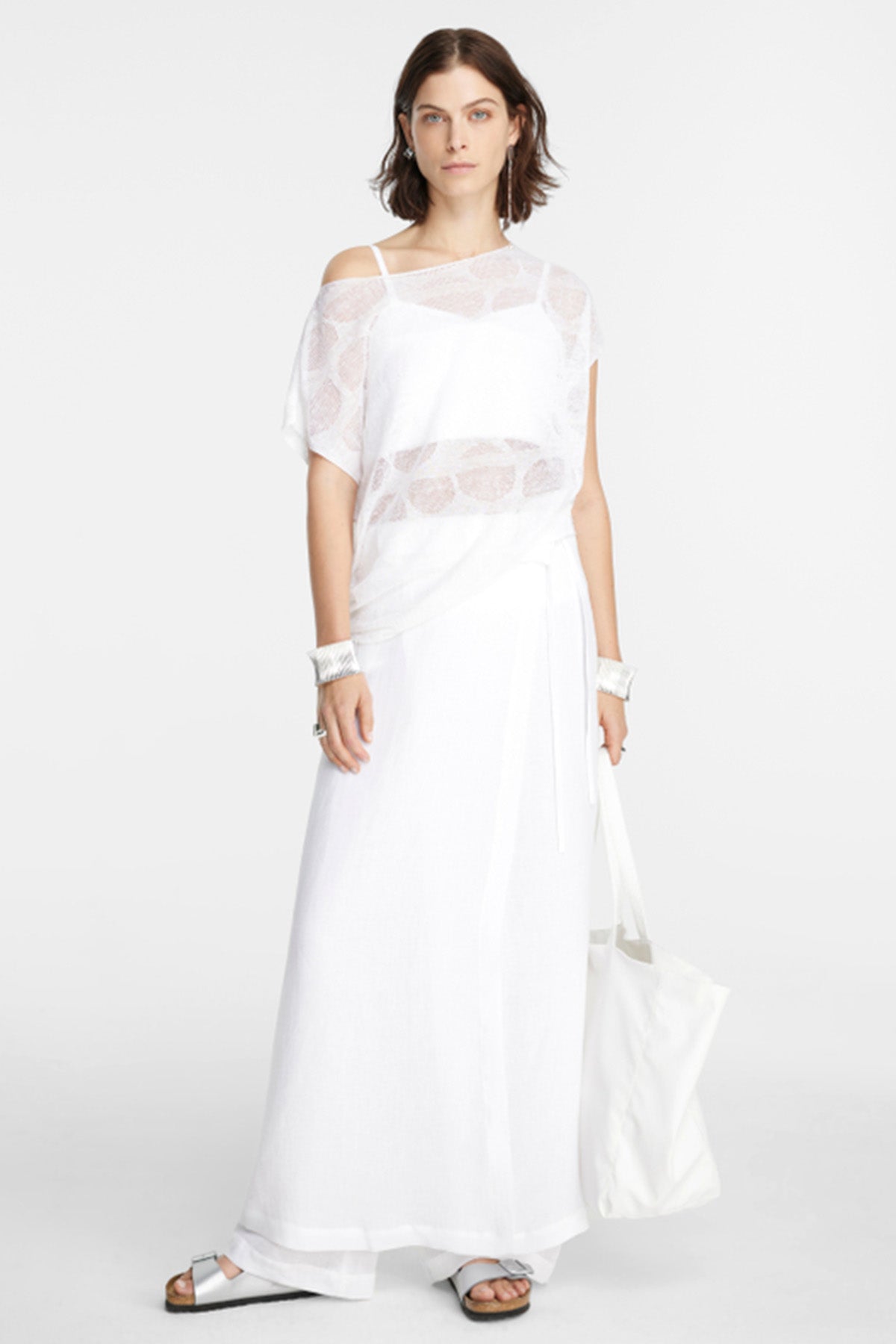 Sarah Pacini Yuvarlak Yaka Keten Bluz-Libas Trendy Fashion Store