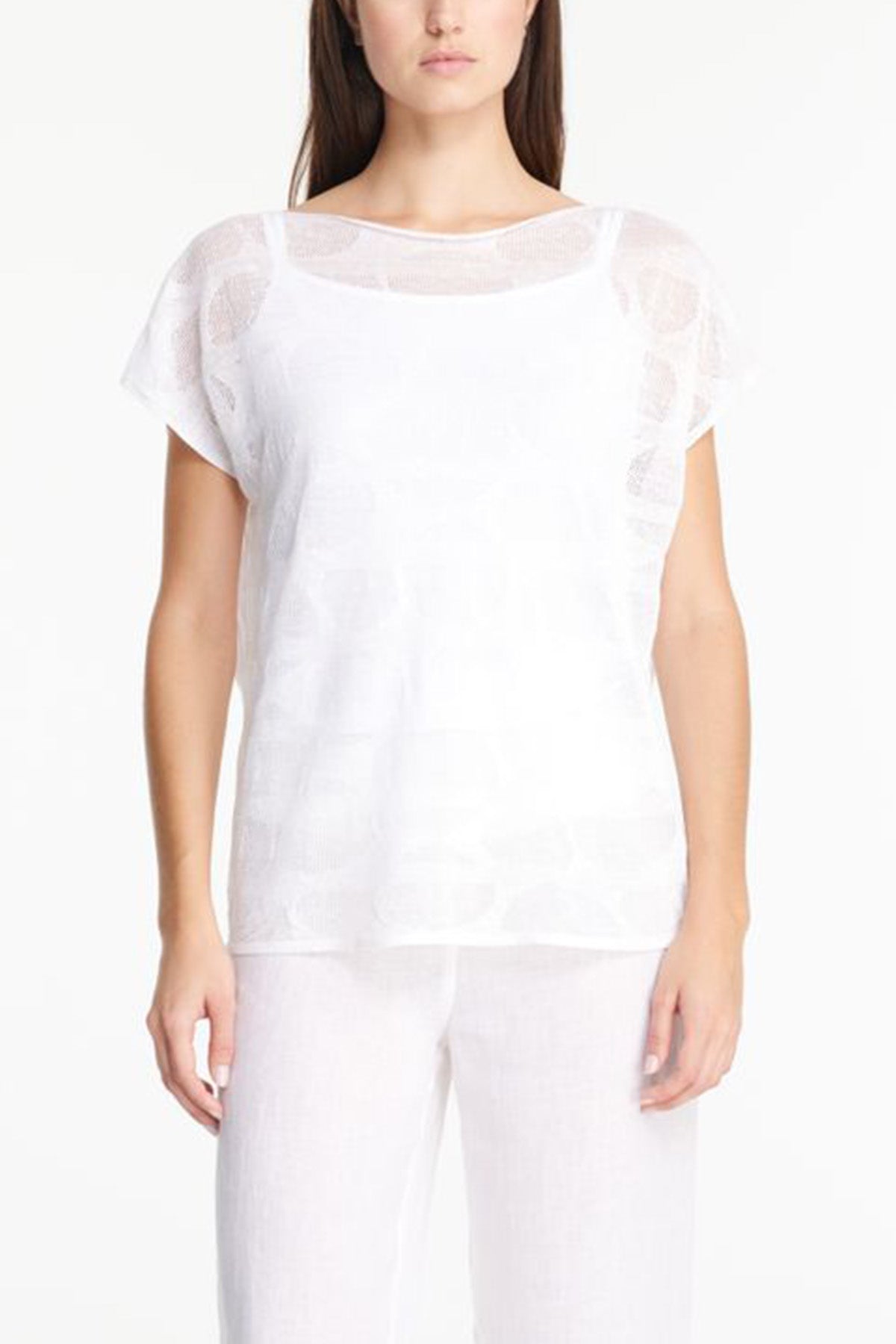 Sarah Pacini Yuvarlak Yaka Keten Bluz-Libas Trendy Fashion Store