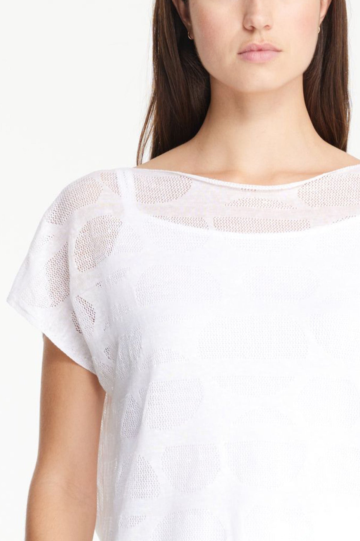 Sarah Pacini Yuvarlak Yaka Keten Bluz-Libas Trendy Fashion Store