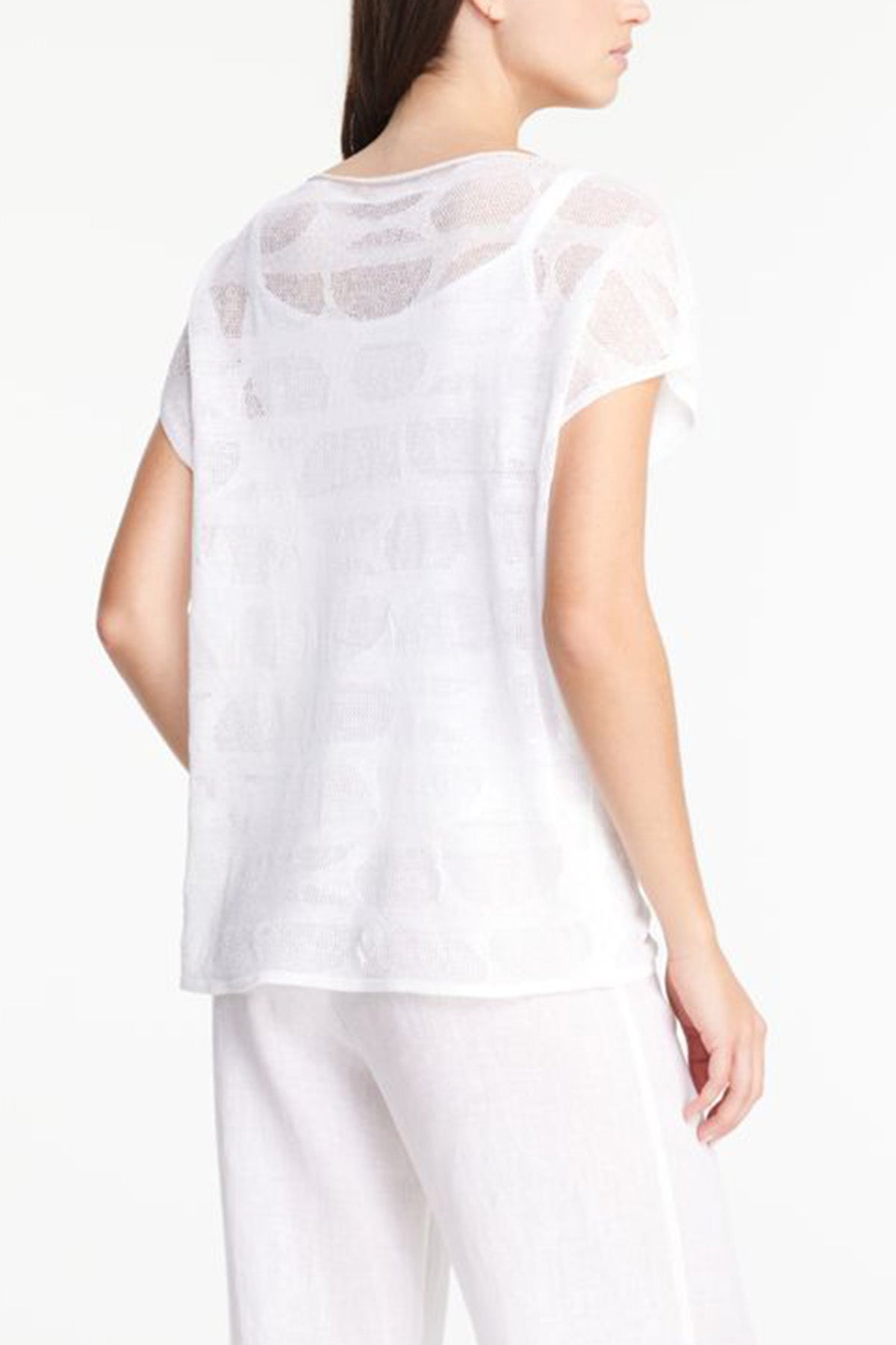 Sarah Pacini Yuvarlak Yaka Keten Bluz-Libas Trendy Fashion Store