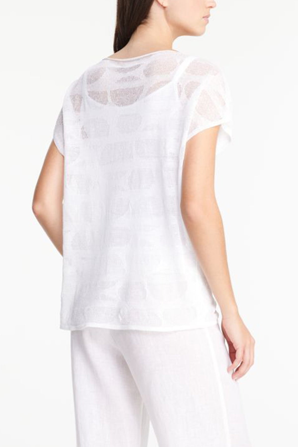 Sarah Pacini Yuvarlak Yaka Keten Bluz-Libas Trendy Fashion Store