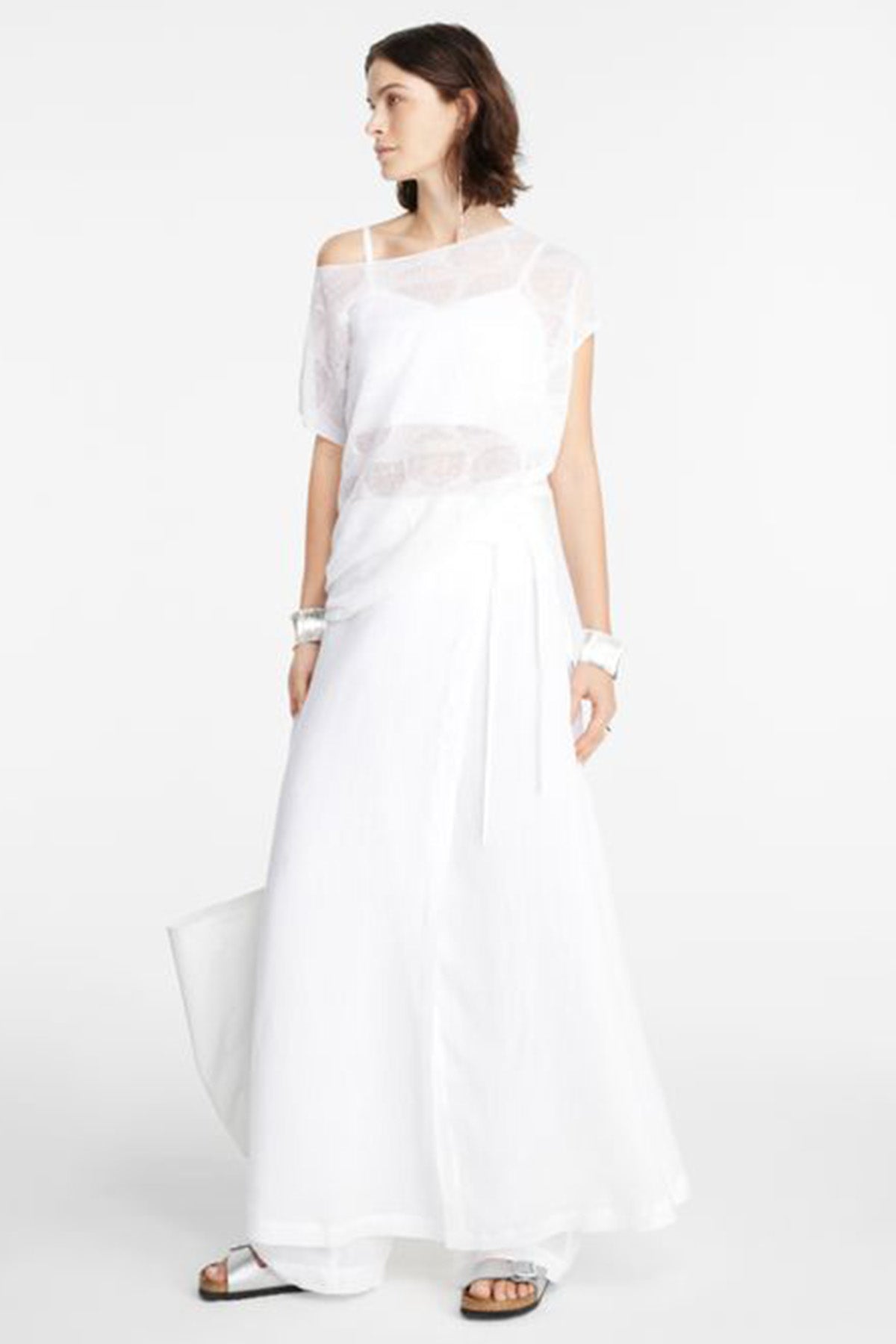 Sarah Pacini Yuvarlak Yaka Keten Bluz-Libas Trendy Fashion Store