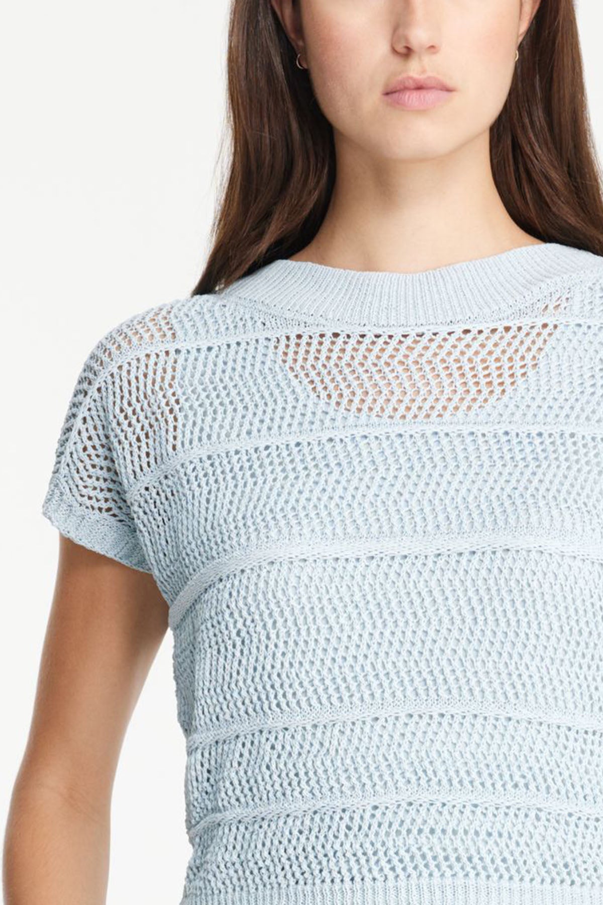 Sarah Pacini Yuvarlak Yaka Örgü Keten Bluz-Libas Trendy Fashion Store