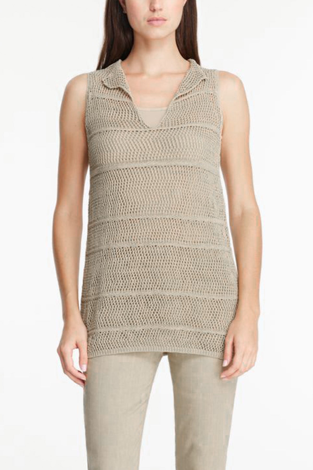 Sarah Pacini V Yaka Örgü Keten Bluz-Libas Trendy Fashion Store