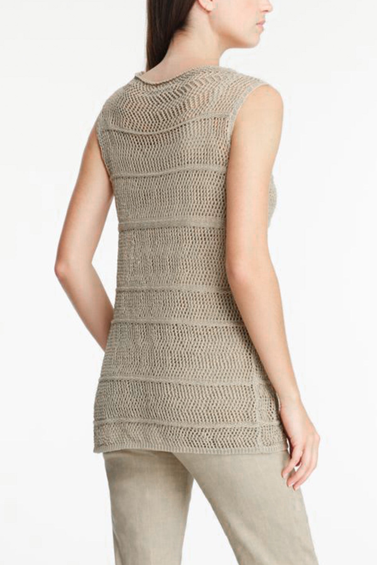 Sarah Pacini V Yaka Örgü Keten Bluz-Libas Trendy Fashion Store