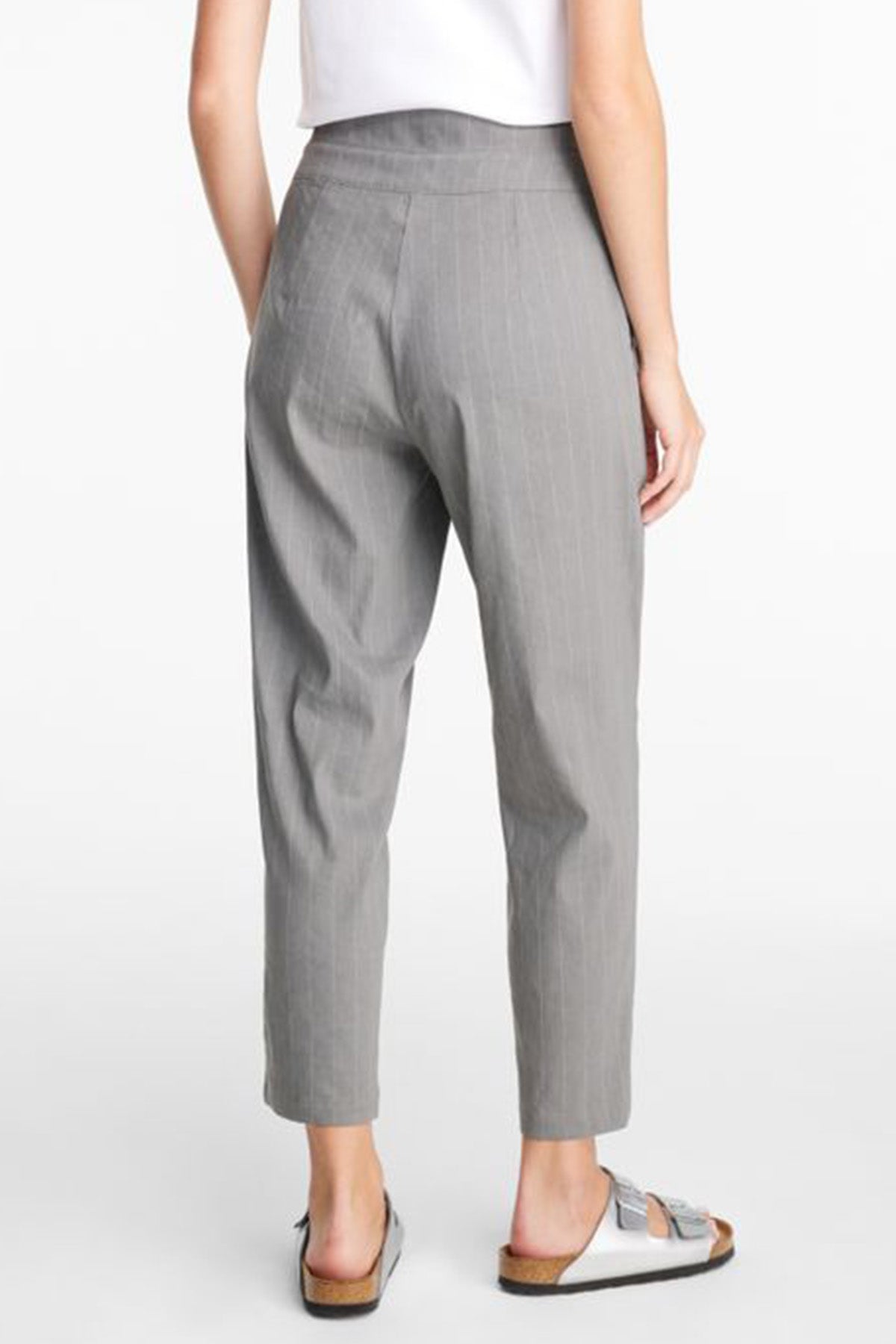 Sarah Pacini Yandan Cepli Çizgili Keten Pantolon-Libas Trendy Fashion Store