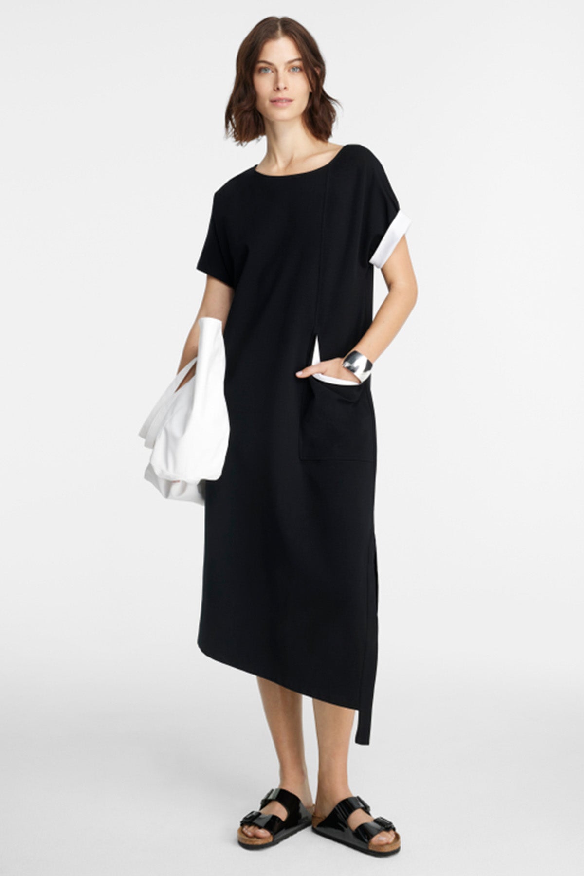 Sarah Pacini Cep Detaylı Midi Elbise-Libas Trendy Fashion Store