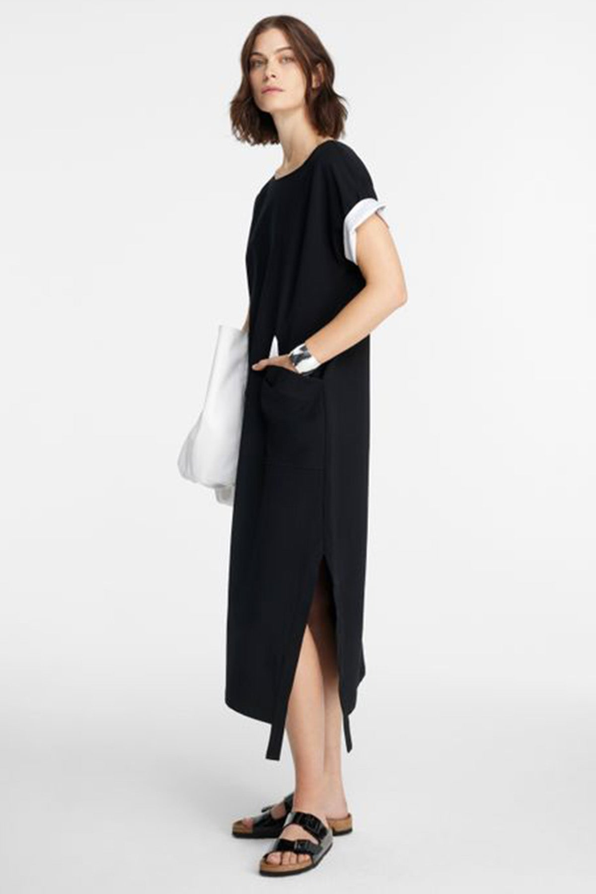 Sarah Pacini Cep Detaylı Midi Elbise-Libas Trendy Fashion Store