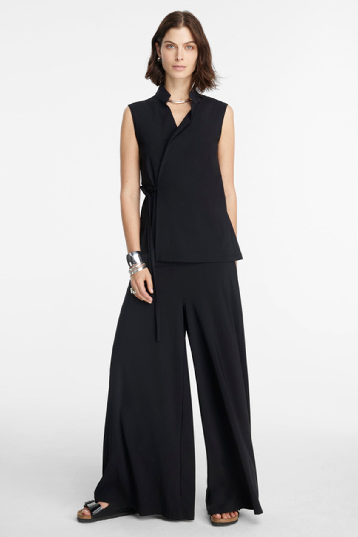 Sarah Pacini Kruvaze Kuşaklı Yelek