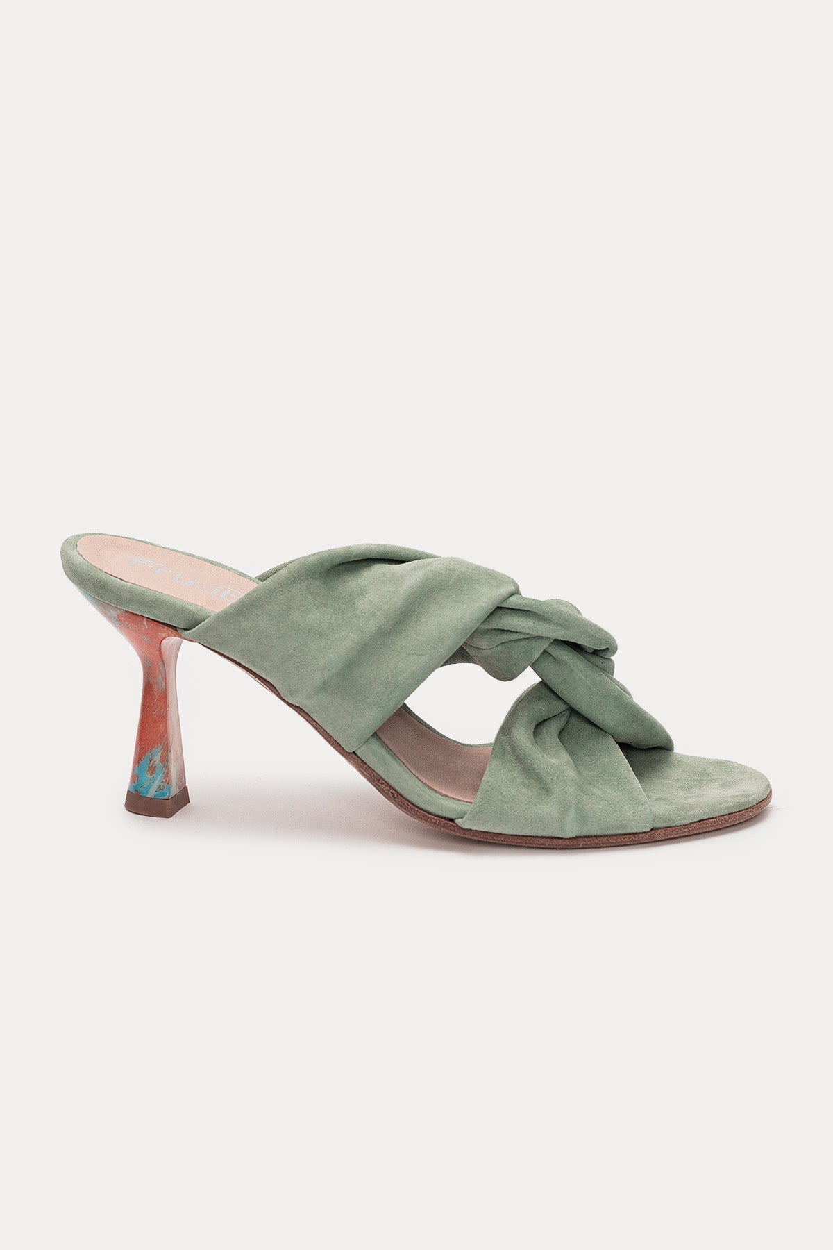 Fruit Topuklu Süet Örgü Terlik