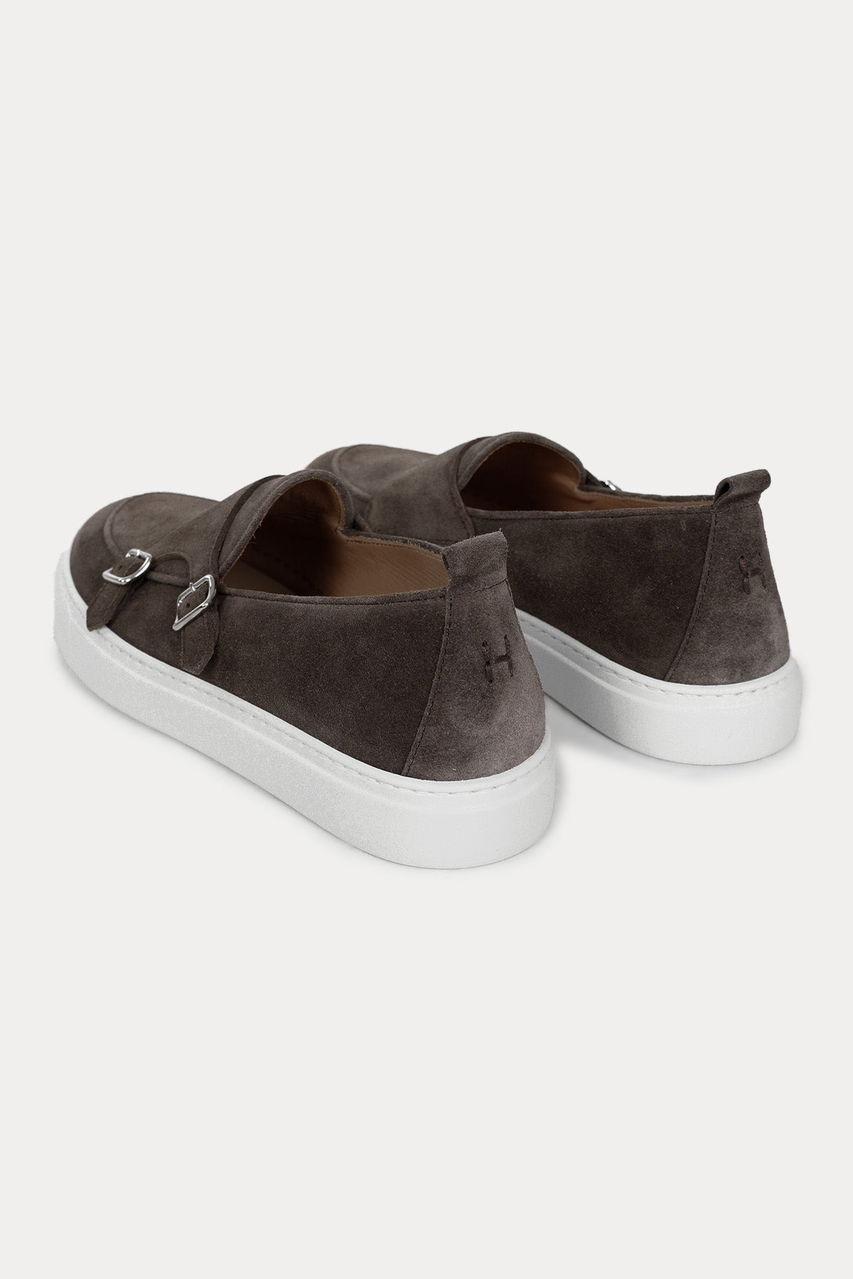 Henderson Theo Süet Çift Tokalı Monk Loafer Ayakkabı