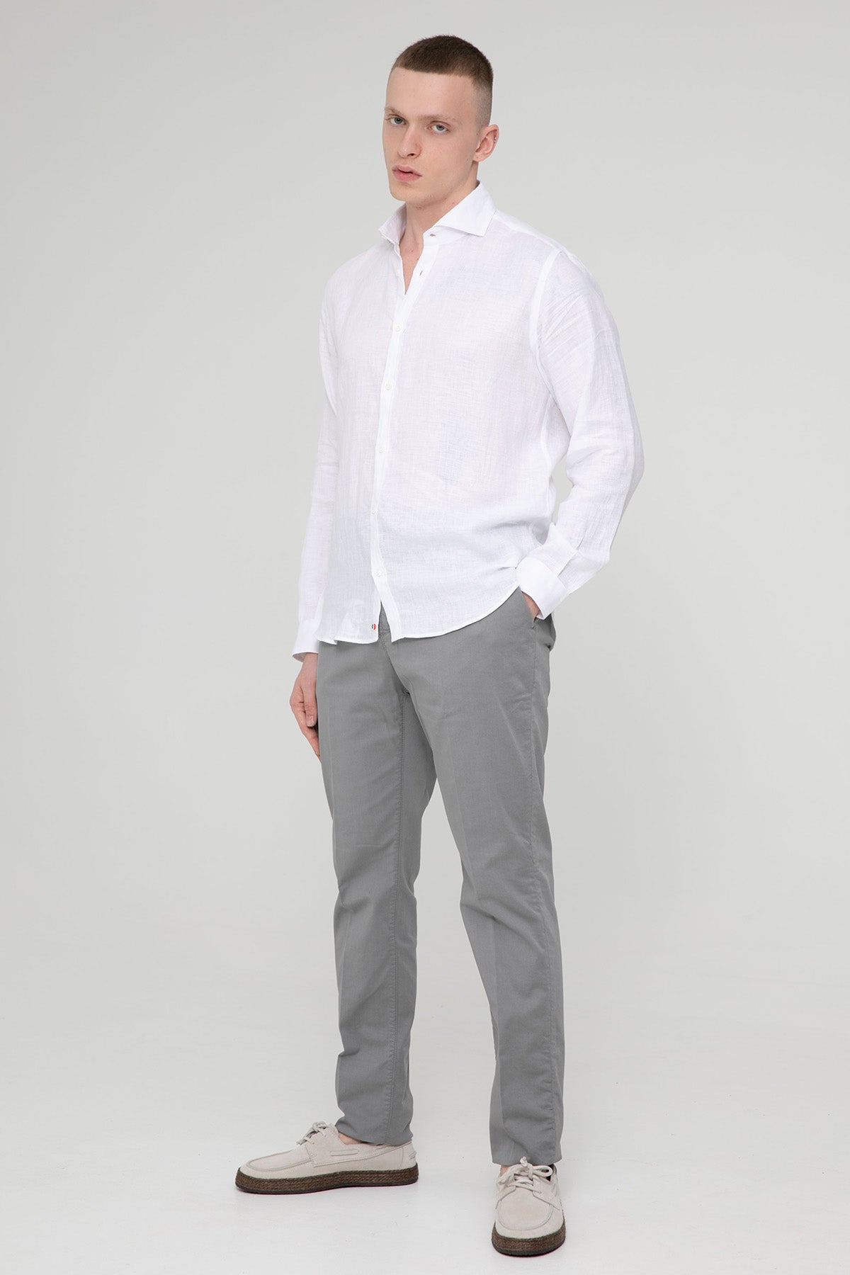 Poggianti İtalyan Yaka Keten Gömlek-Libas Trendy Fashion Store