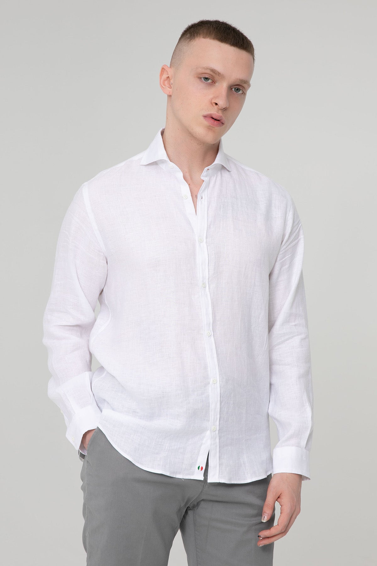 Poggianti İtalyan Yaka Keten Gömlek-Libas Trendy Fashion Store