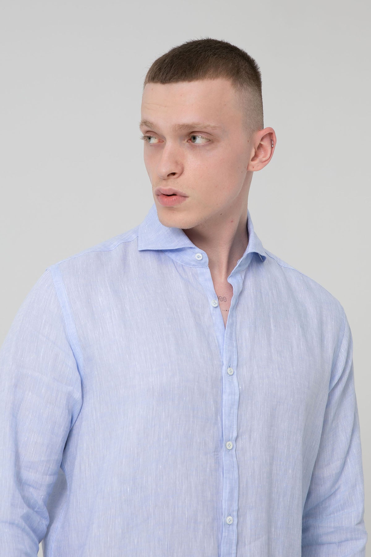 Poggianti Pisa İtalyan Yaka Keten Gömlek-Libas Trendy Fashion Store