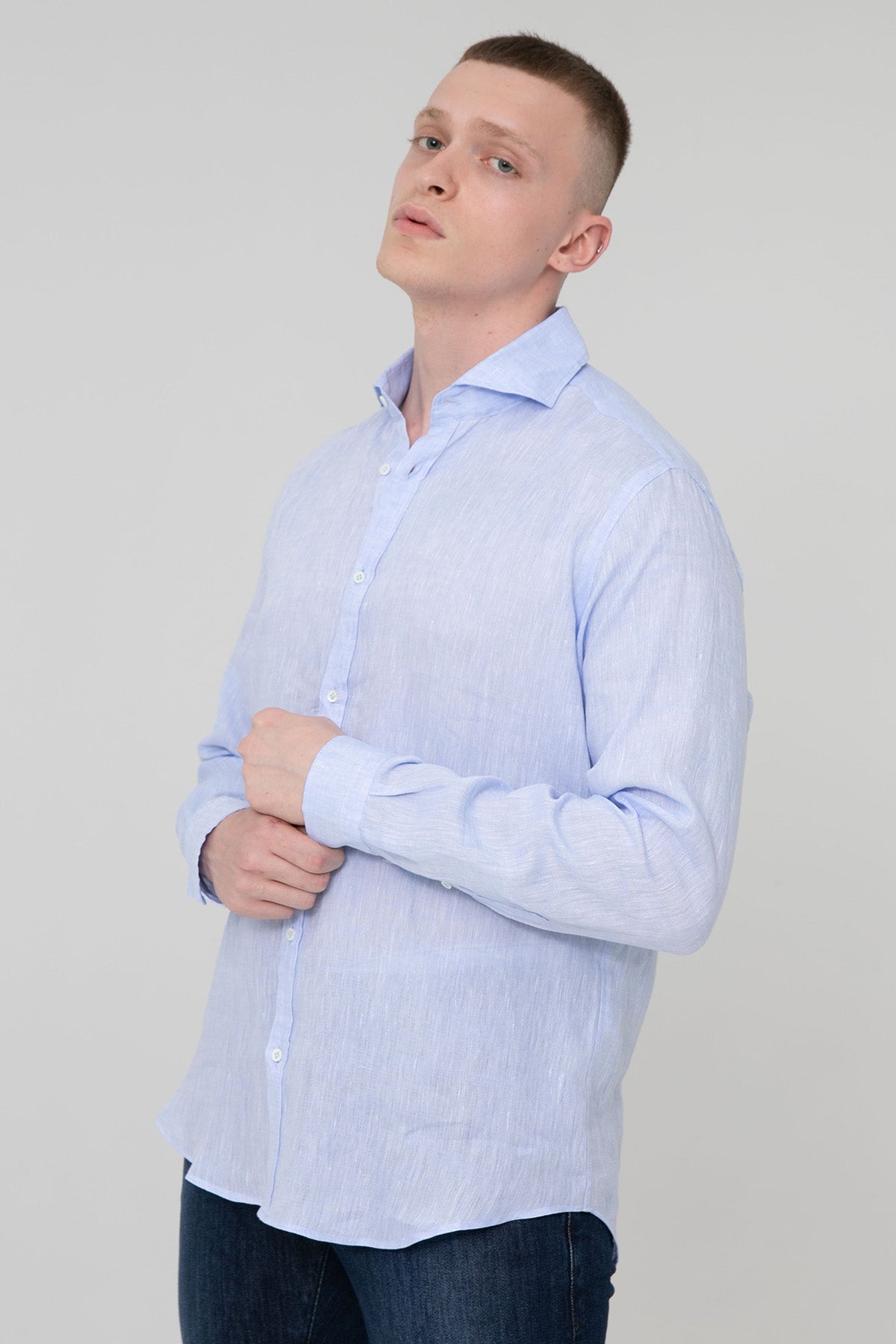 Poggianti Pisa İtalyan Yaka Keten Gömlek-Libas Trendy Fashion Store