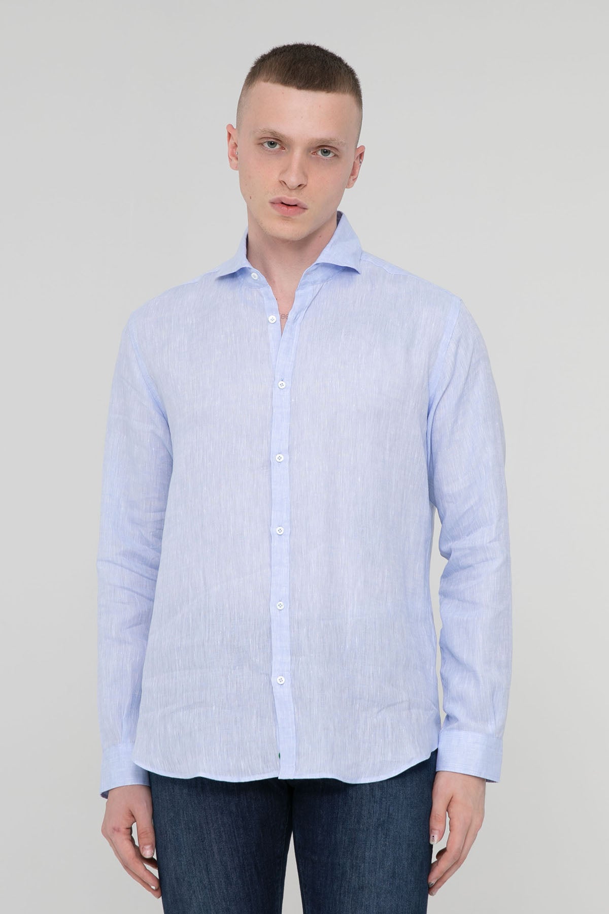 Poggianti Pisa İtalyan Yaka Keten Gömlek-Libas Trendy Fashion Store