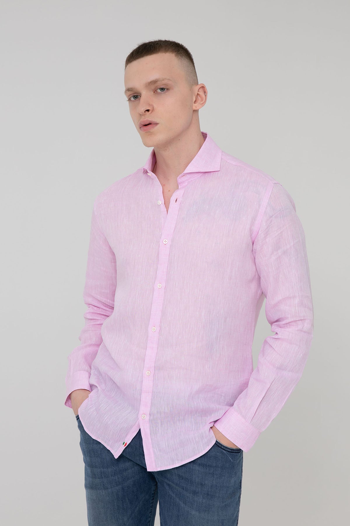 Poggianti İtalyan Yaka Keten Gömlek-Libas Trendy Fashion Store