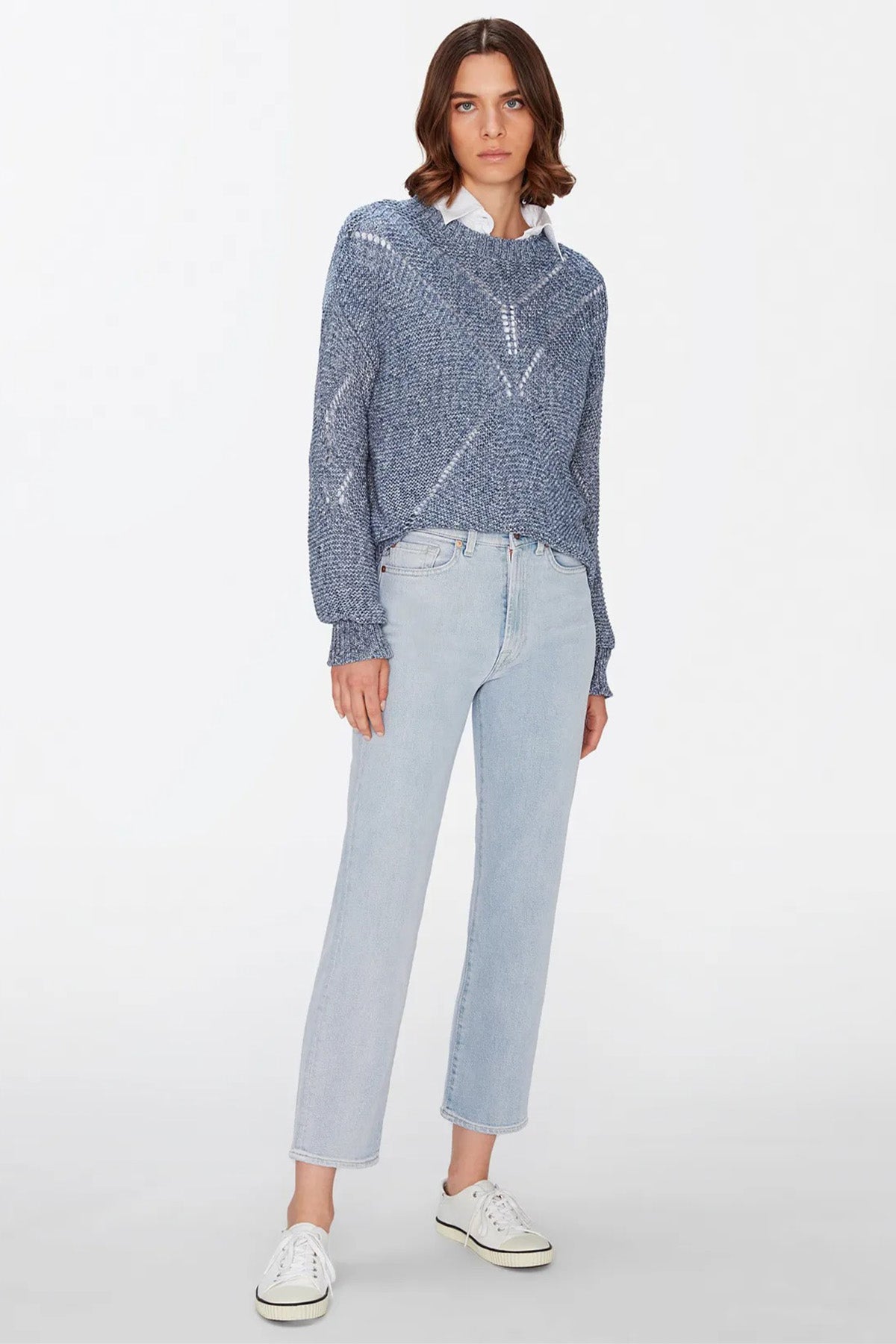 7 For All Mankind Logan Stovepipe Yüksek Bel Crop Paça Jeans