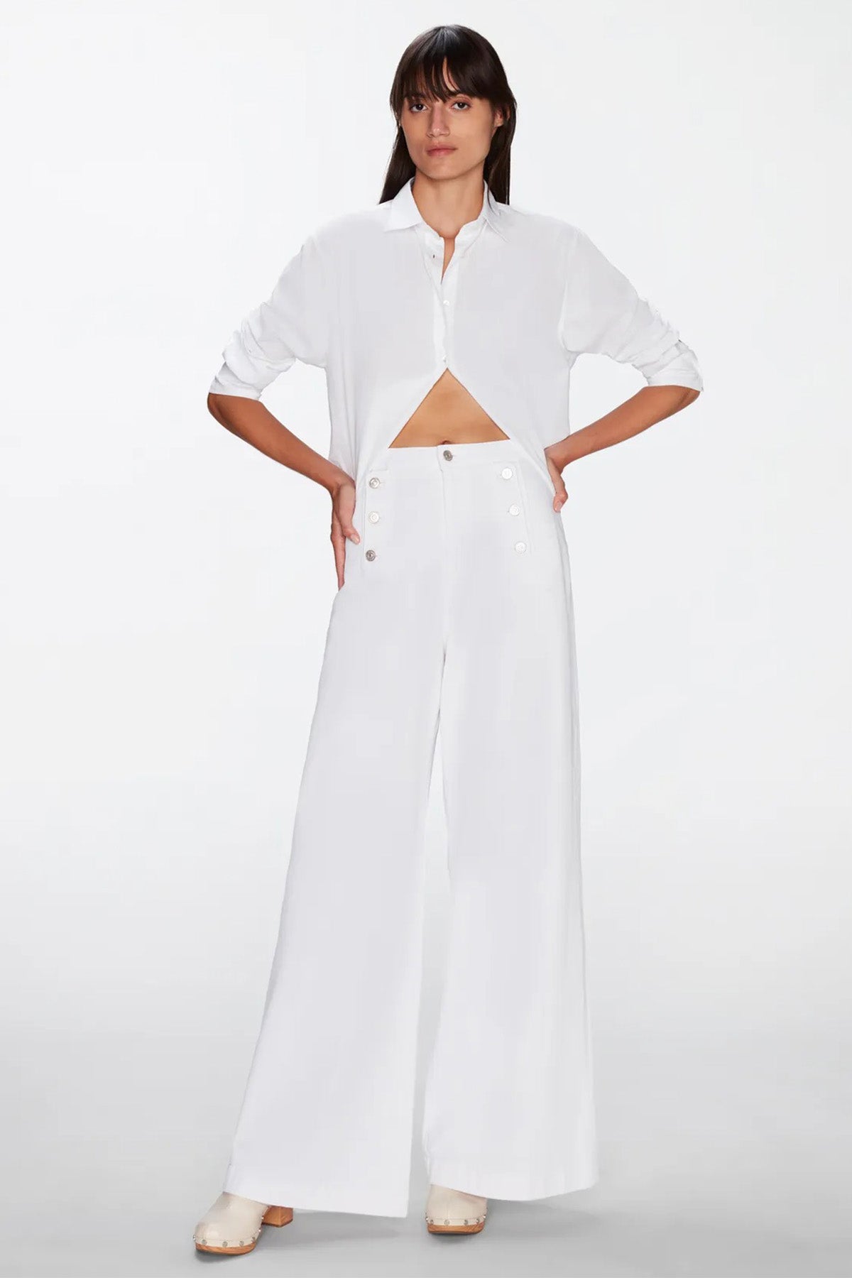 7 For All Mankind Marina Yüksek Bel Geniş Paça Jeans