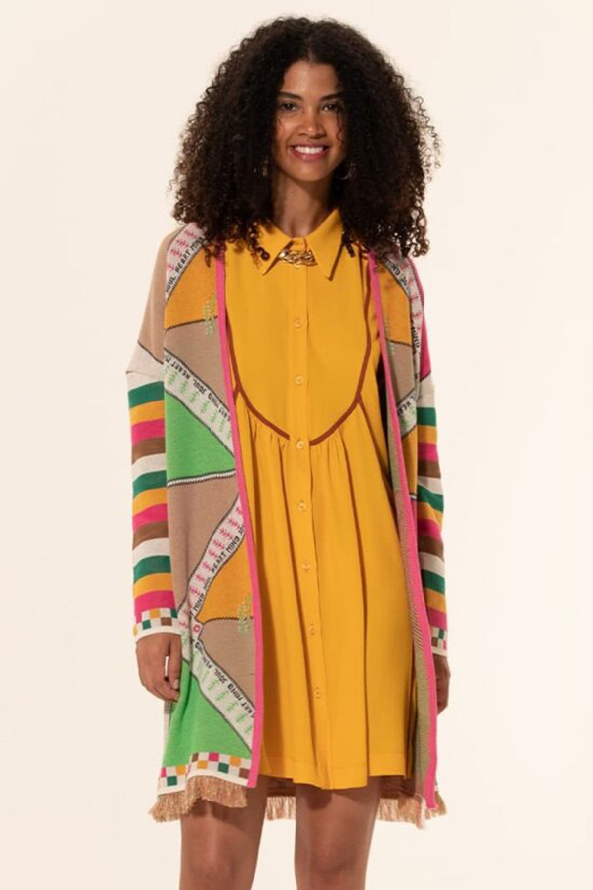 Meme Road Blok Renkli Desenli Ceket-Libas Trendy Fashion Store