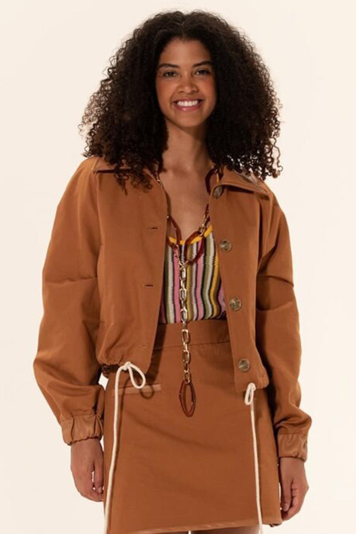 Meme Road Derin Yuvarlak Yaka Renkli Örgü Bluz-Libas Trendy Fashion Store