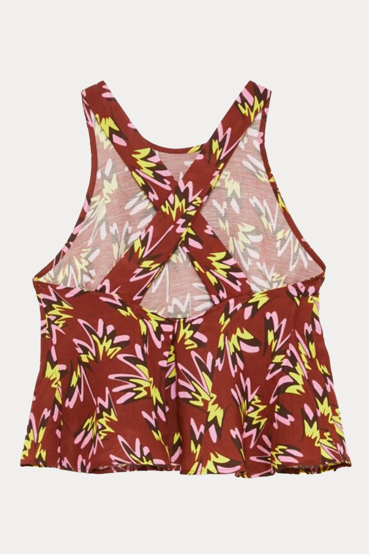 Meme Road Çapraz Kalın Askılı Ketenli Bluz-Libas Trendy Fashion Store