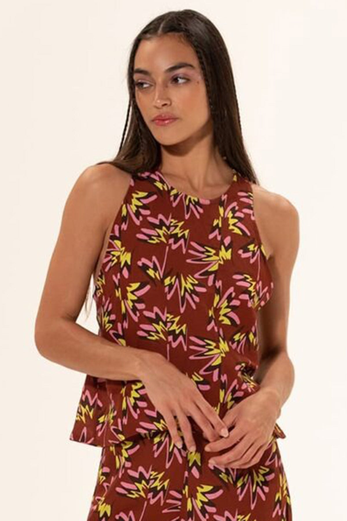 Meme Road Çapraz Kalın Askılı Ketenli Bluz-Libas Trendy Fashion Store