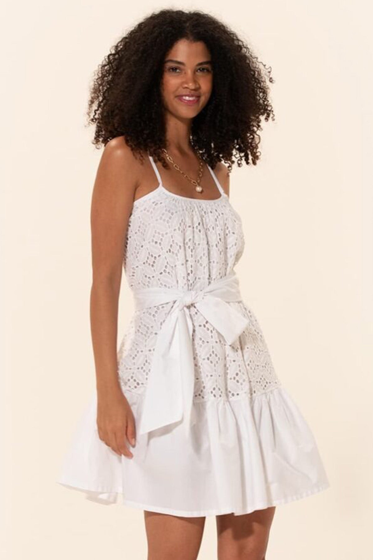 Meme Road İp Askılı Belden Kuşaklı Mini Elbise-Libas Trendy Fashion Store